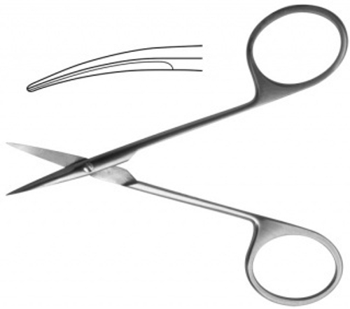 ТМ- Н-42 Ножницы глазные тупоконечные вертикально-изогнутые, 113 мм