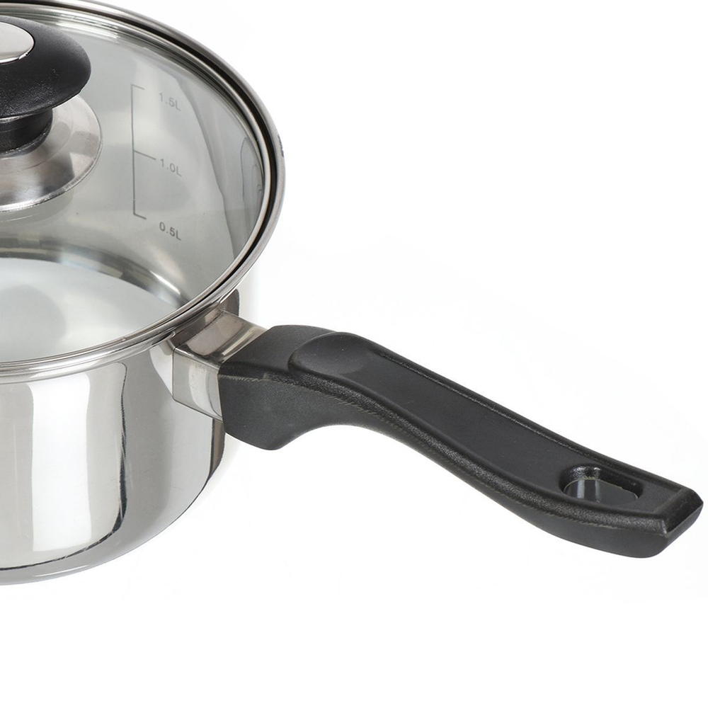 Ковш нерж, 1.9 л, крышка стекло, бакелит ручка, индукц, DNN4, GS-01110-16SP-1