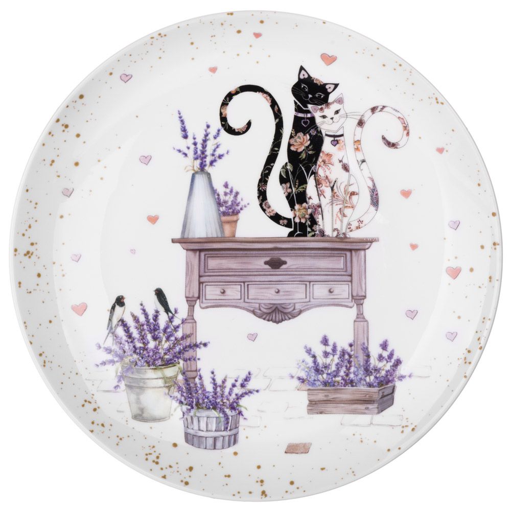 НАБОР ТАРЕЛОК ЗАКУСОЧНЫХ LEFARD "ЛАВАНДОВЫЕ КОТЫ" 2 ШТ. 20,5*2 СМ (КОР=18НАБ.)