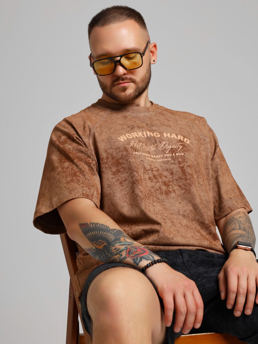 Фуфайка (футболка) мужская Сидней-5 Виотекс КОРИЧНЕВЫЙ