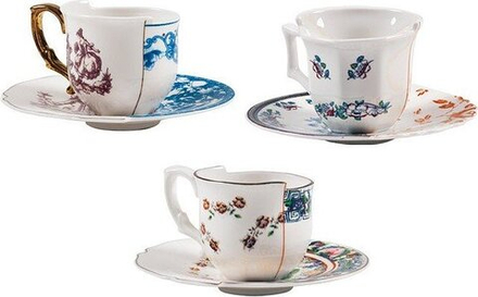 Чашка с блюдцем Seletti Eufemia, костяной фарфор, разноцветная