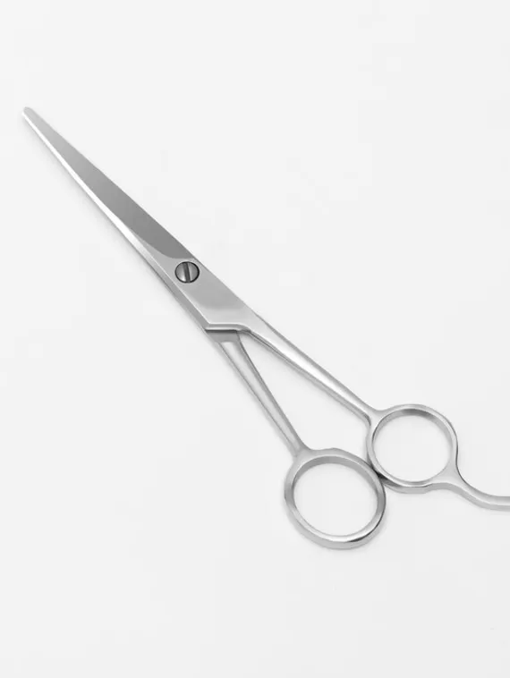Ножницы парикмахерские с упором, лезвие — 6,5 см, цвет серебристый
