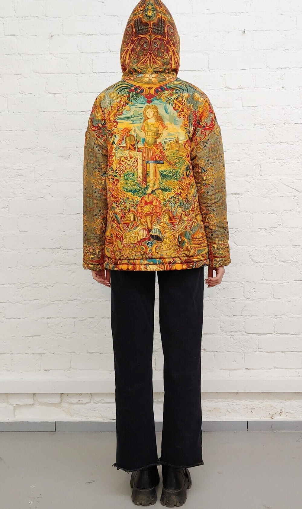 Двусторонняя куртка "Четыре стихии", по мотивам фламандского гобелена 17 века "Времена года, четыре стихии"
