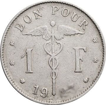 1 франк 1922-1934 Бельгия (надпись на французском BELGIQUE)