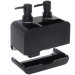 Дозатор для моющих средств 2х350мл 17х19х16 черный 8875