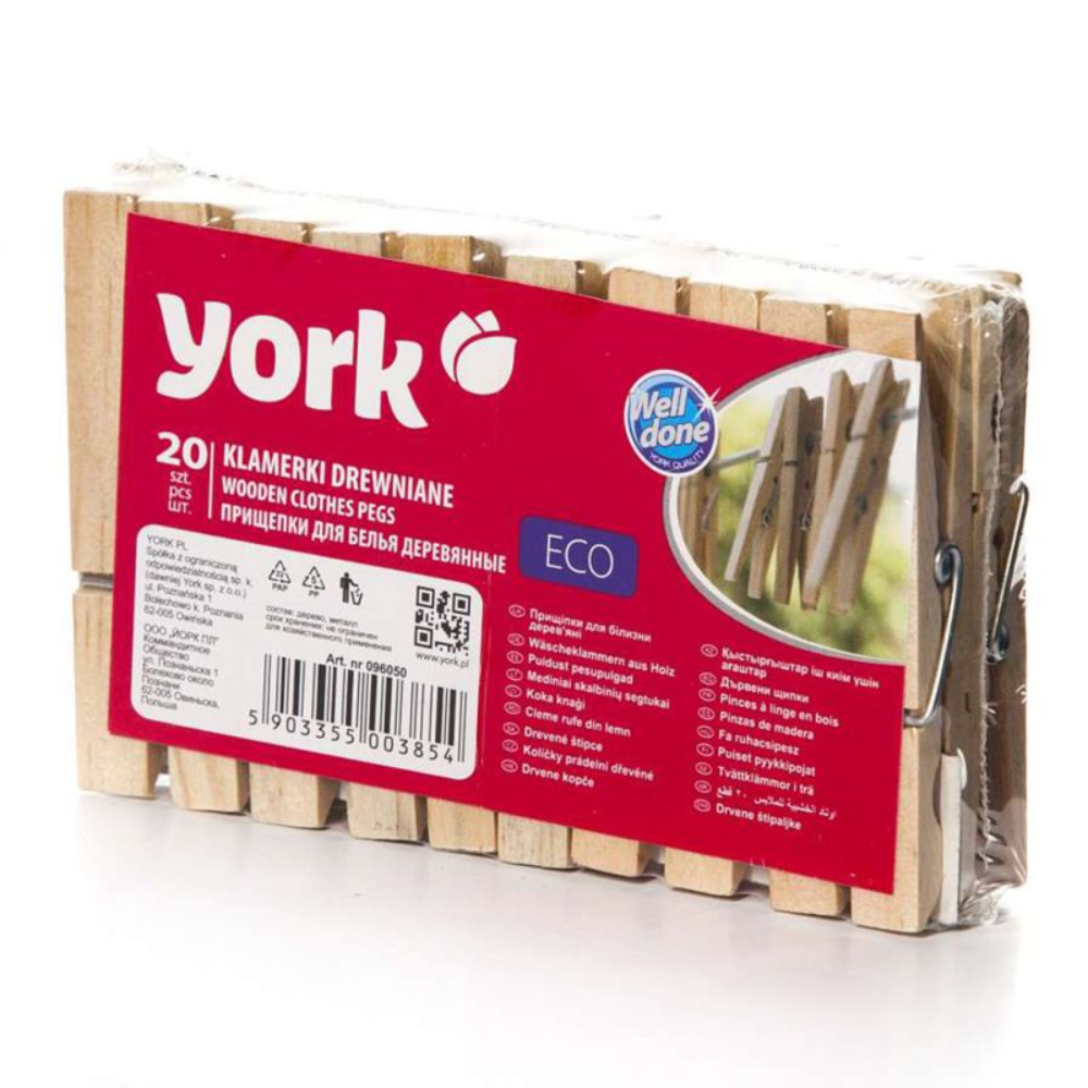 Прищепки York деревянные 20 шт