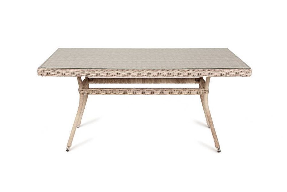 "Латте" плетеный стол из искусственного ротанга 160х90см, цвет бежевый