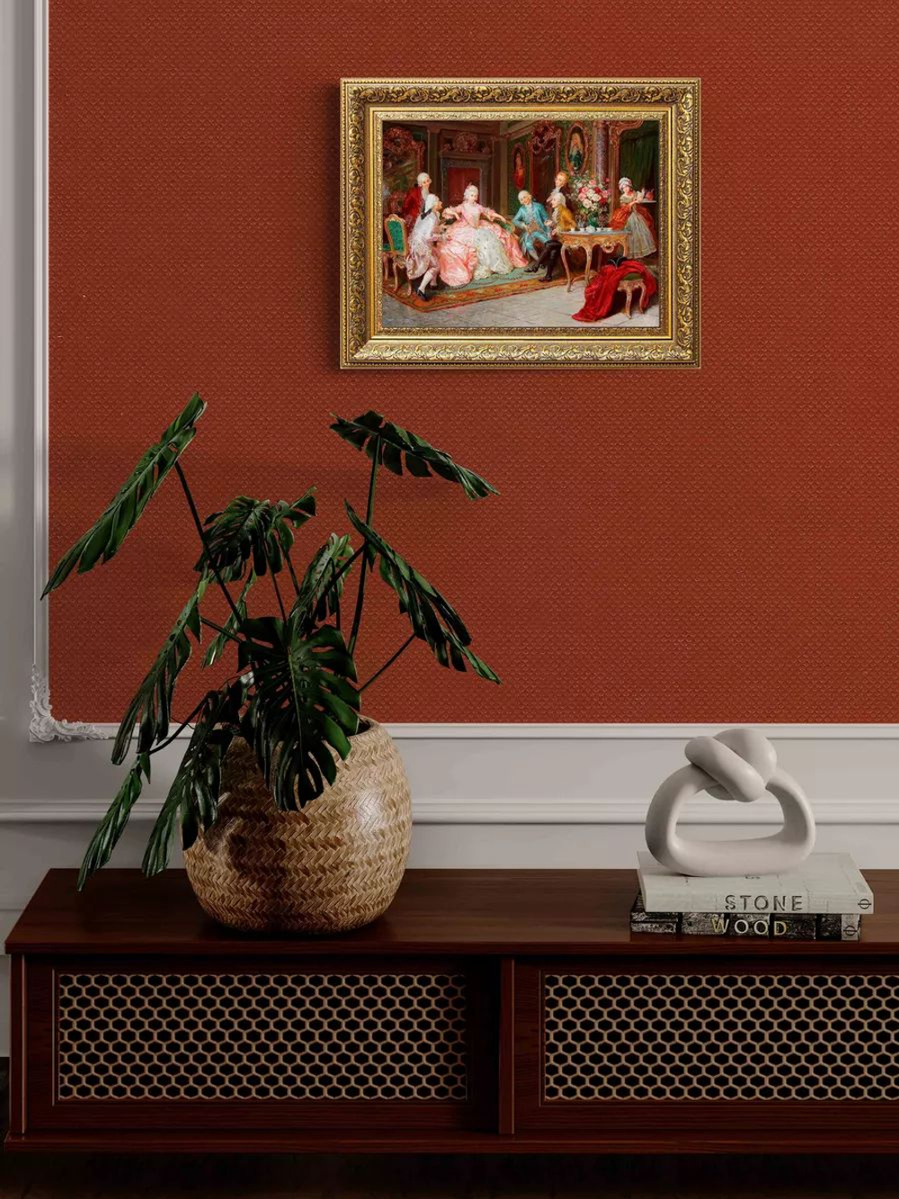 Картина на стену для интерьера на холсте "Золотой век" в классической раме 41*51 см