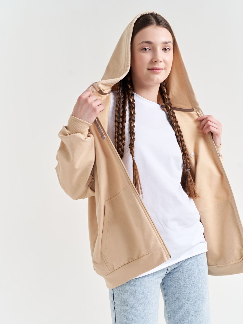 Толстовка облегченная "БЕЖ" подростковая