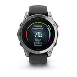 Смарт-часы Garmin Fenix E, AMOLED стальной безель,47 мм, черный силиконовый ремешок, 010-03025-00