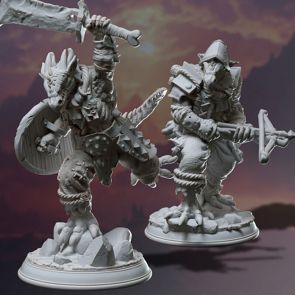 Кобольд Троглодит Драконорождённый Dragonborn Воин Паладин Варвар Файтер Рыцарь 1шт миниатюра для dnd, днд, pathfinder, фентези, Настольная игра, НРИ, Варгейм, РПГ