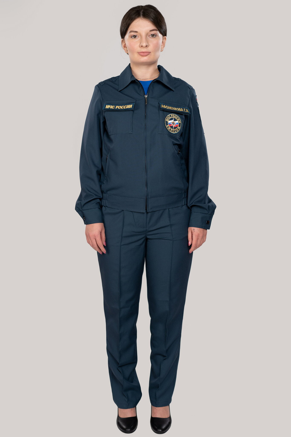 Костюм летний  женский МЧС (Патруль-240, серо-синий)