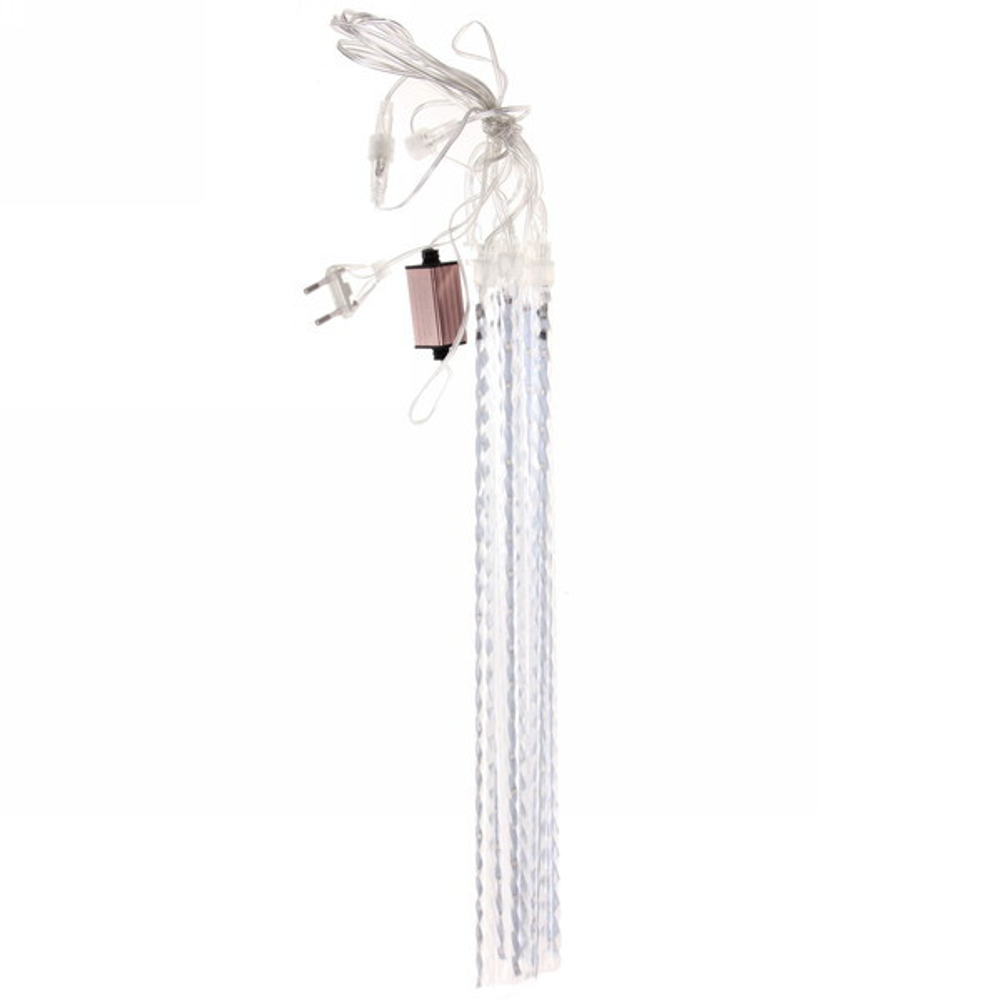 Гирлянда для улицы БАХРОМА ш2,0 м* в50 см 36 ламп LED «Тающая сосулька спираль», Синий (8 трубок), 18 режимов