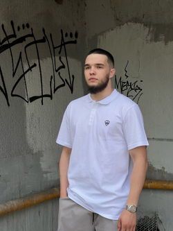 Поло Питерский Щит "Лого" Белый