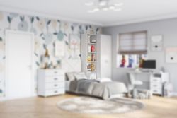 Стеллаж с полками МС "Сандра" (Белый лофт)