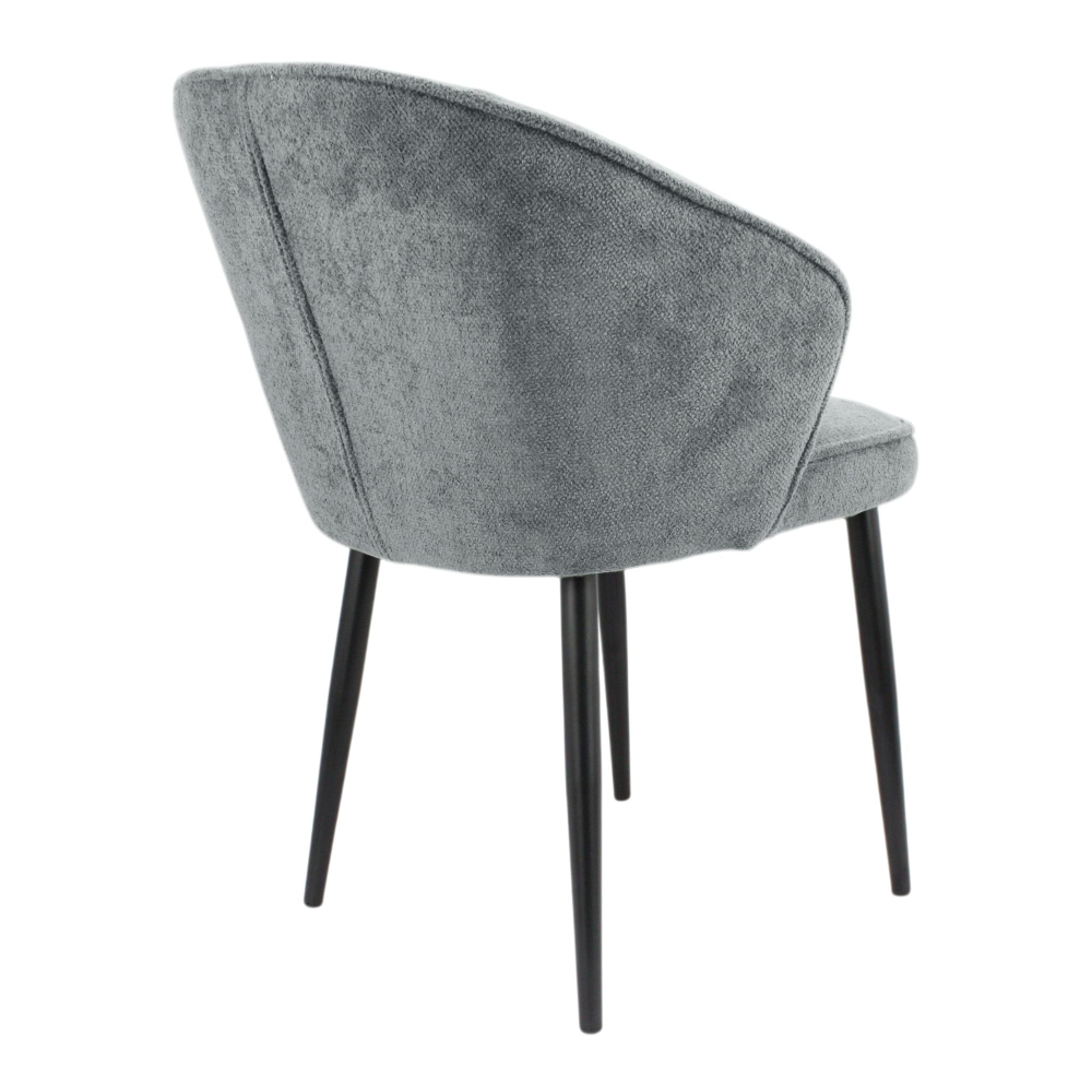 Стул "Ирис" (арт. 102), велюр-букле Белла 13 серый, ножки круглые черные
