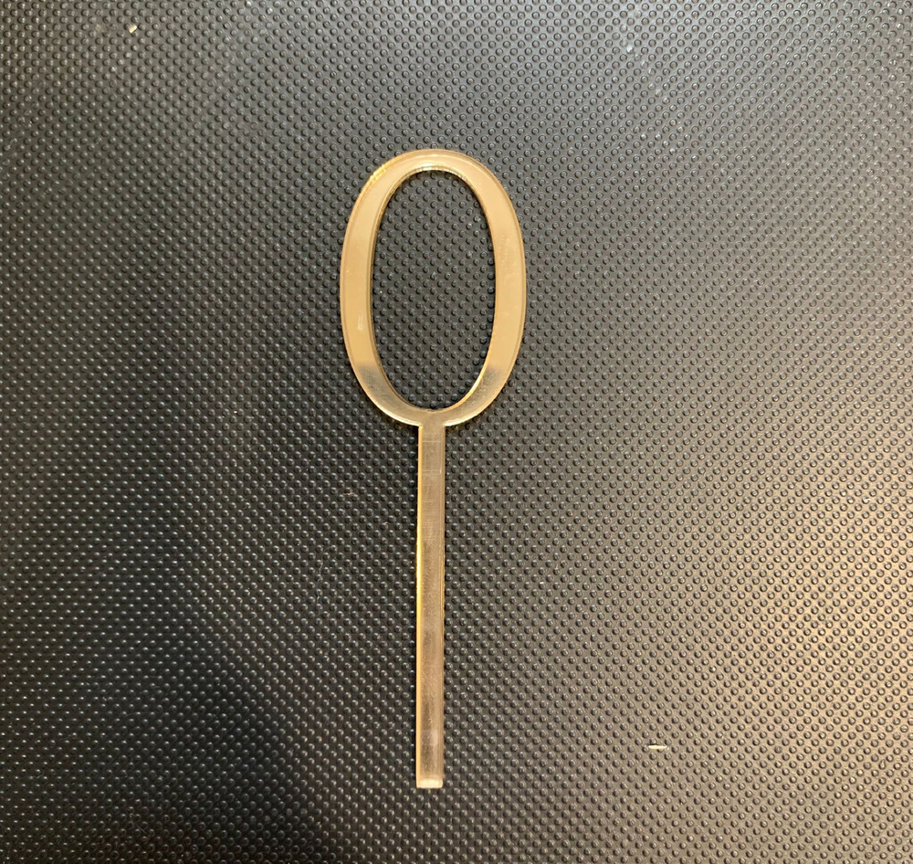 Топпер / Цифра мини "0" / акрил зеркальный золото