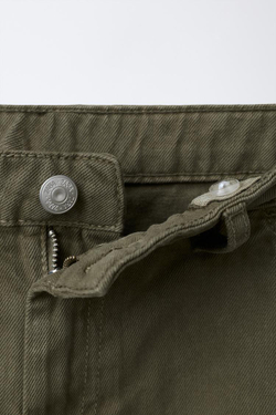 ZARA БРЮКИ BALLOON, ХАКИ