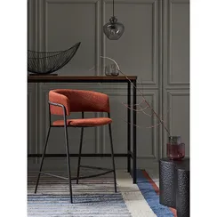 Стул полубарный Helning, букле, терракота