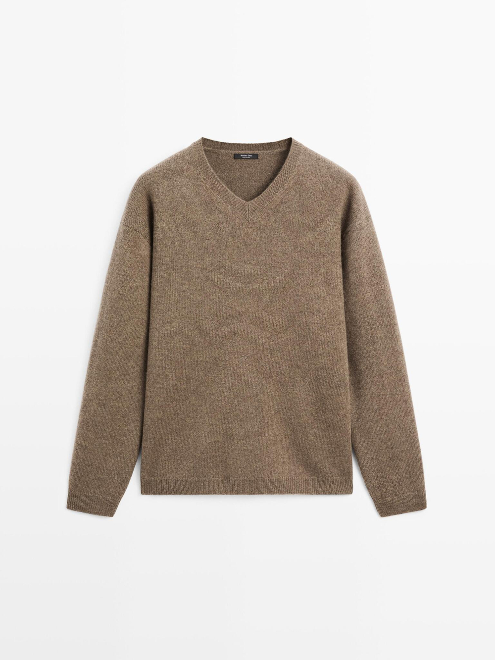 Massimo Dutti Свитер оверсайз с V-образным вырезом, жженый