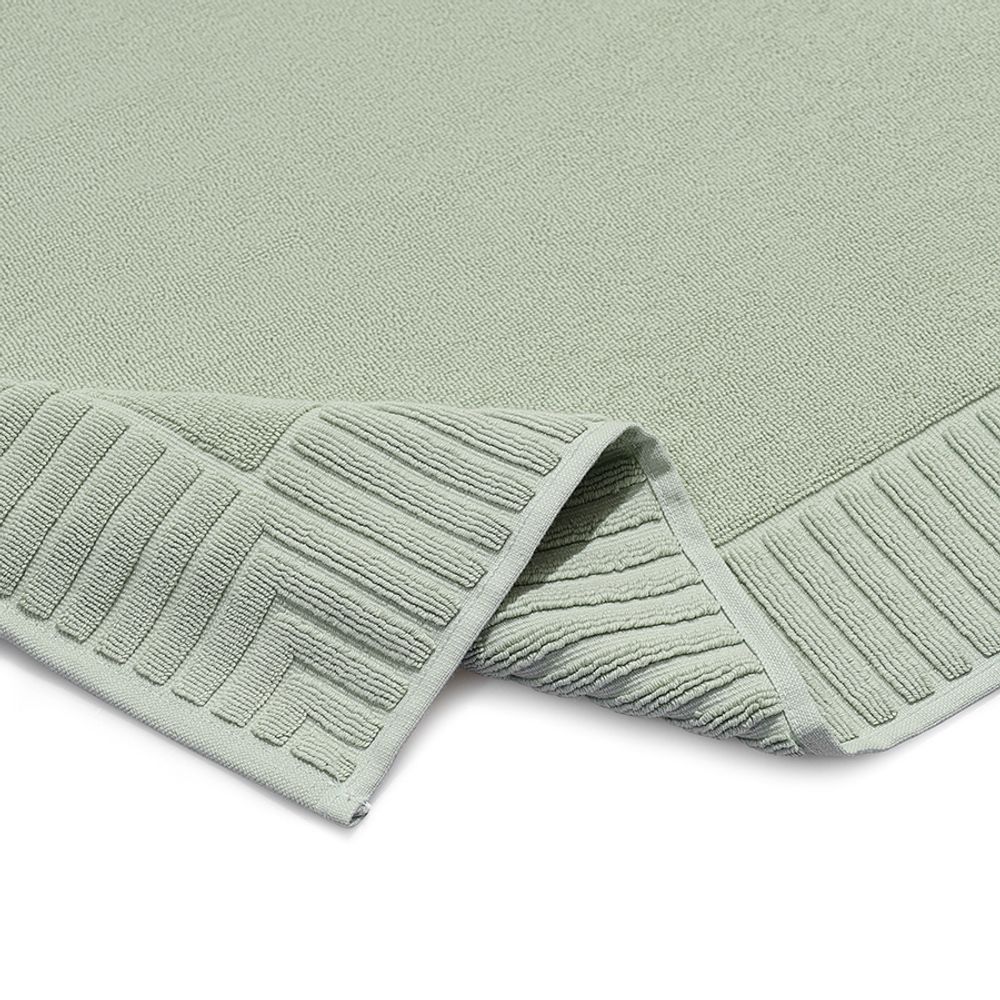 Коврик для ванной с фактурным бортиком мятного цвета из коллекции Essential, 50x80 см