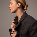 Кольцо с изумрудом и бриллиантами, Эмаль, R0143-11/3