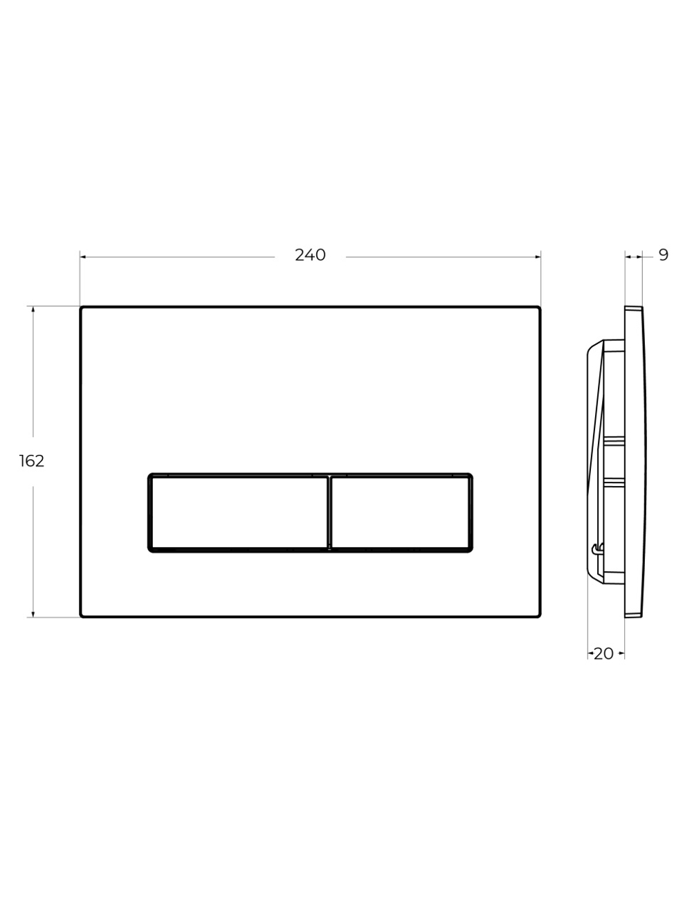 Механическая кнопка смыва Cezares SLIDER-BTN-01