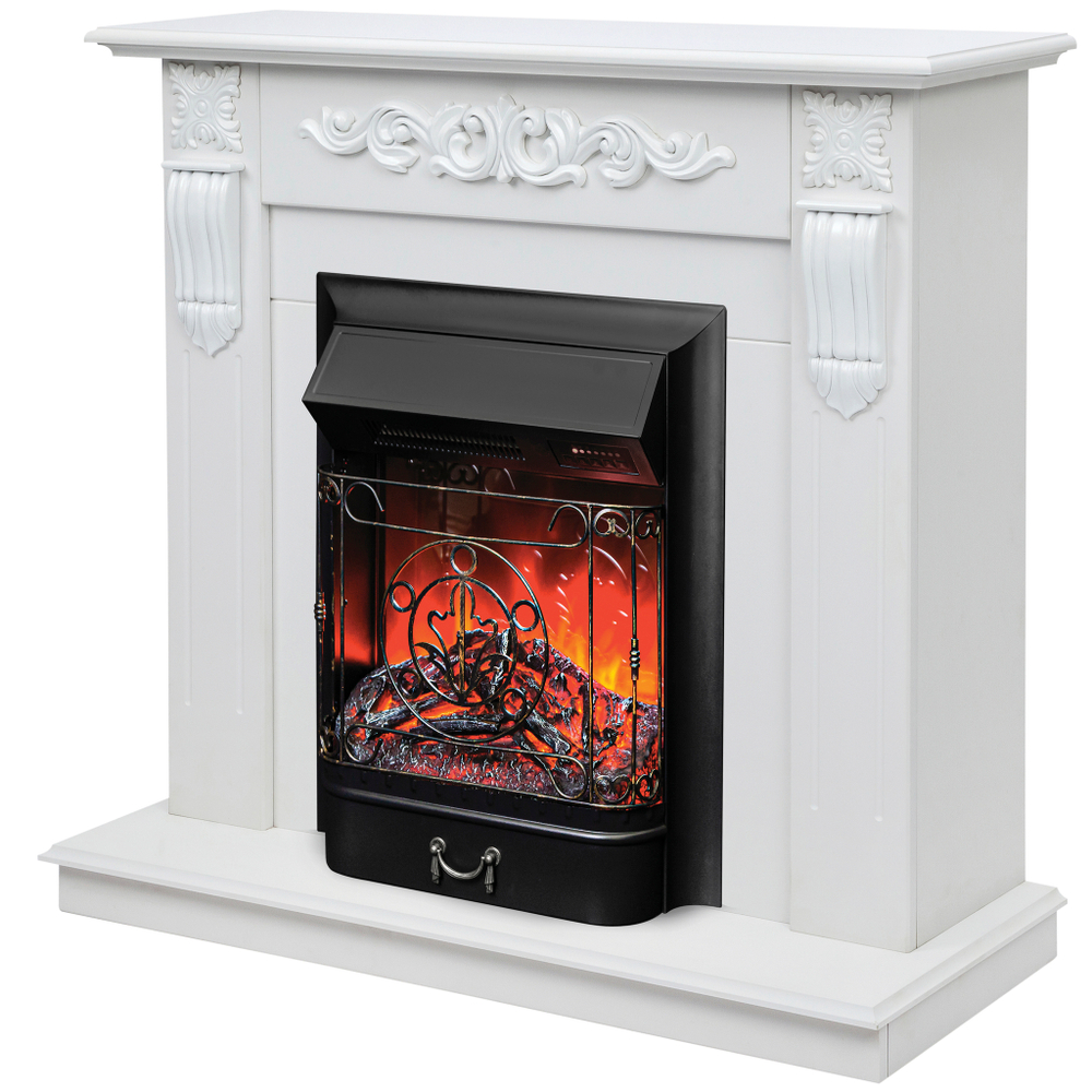 Каминокомплект Real Flame Dominica WT с очагом Majestic Lux Black RC