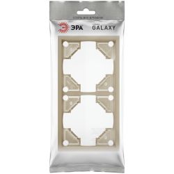 Рамка для розеток и выключателей ЭРА Galaxy 15-5002-04 на 2 поста шампань | Эра Galaxy