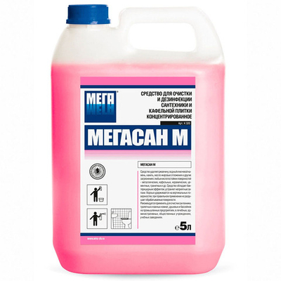 Средство для очистки и дезинфекции сантехники и плитки Мега Мегасан К310 концентрат 5 л
