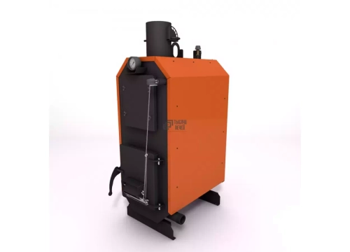 Твердотопливный котел КОД-20 с вертикальной дымовой трубой (Flames) 25 кВт