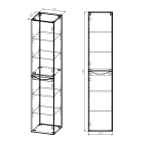 Шкаф Mia VSC-2M170BT-R подвесной, 1700*350*350, Beton, правый, , шт