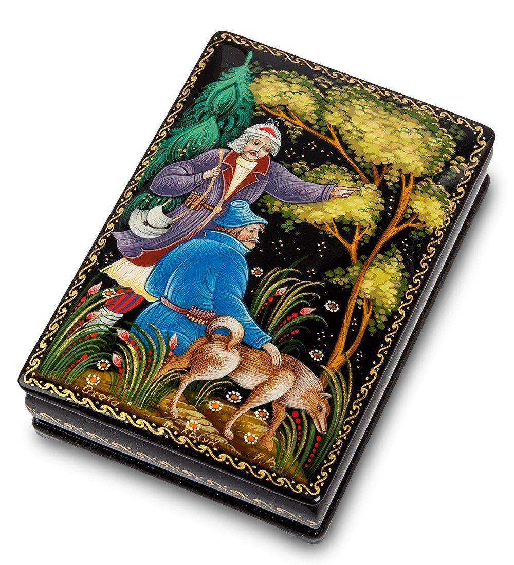 Народные промыслы ШК-75/12 Шкатулка «Охота» исп. С.В.