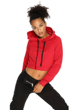 Укороченное худи с капюшоном (Размер: L) (Цвет: голубой)