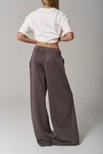 Брюки трикотажные wide leg коричневые