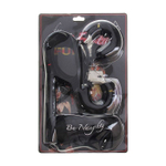 Набор для влюбленных: плетка, наручники, повязка (Цвет: черный)