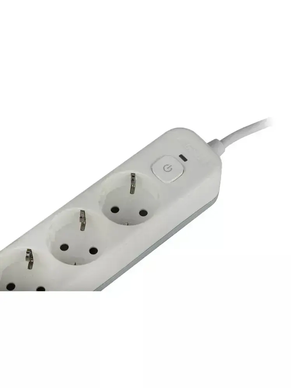 Сетевой фильтр Intro SFE415-W с базовой защитой с заземлением с выключателем 4 розетки 1,5м 10А белый / удлинитель сетевой 1,5м