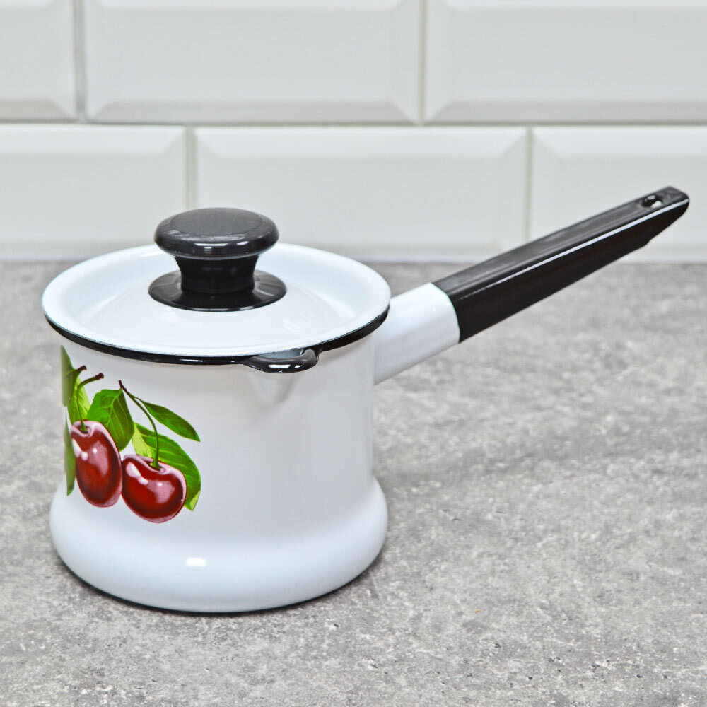 Ковш 1л с крышкой с рисунком