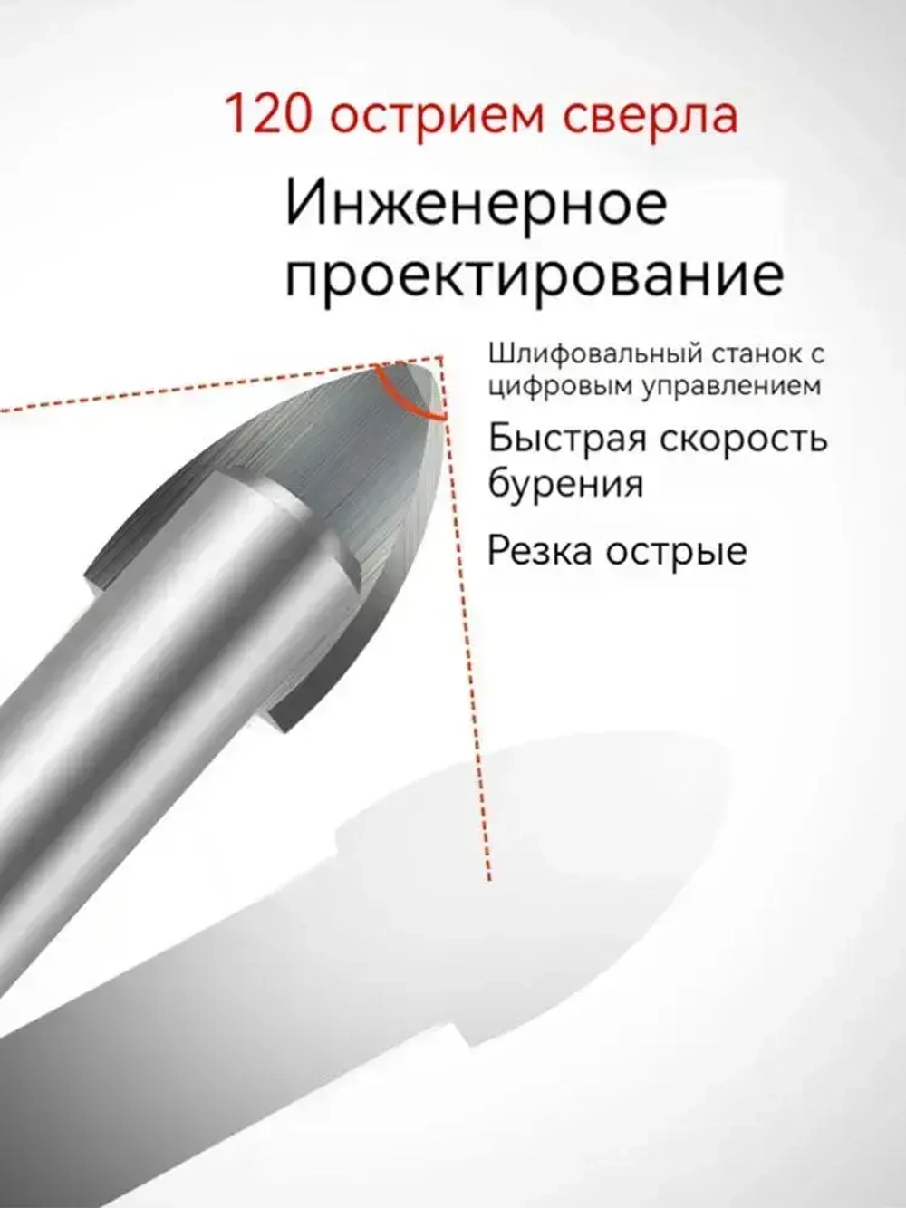 набор сверл для керамической плитки из 5 предметов 4/5/6/8/10 мм, Набор сверл по стеклу и керамике