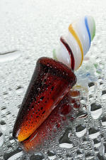 Коническая стеклянная анальная втулка Sexus Glass - 16 см. (Цвет: разноцветный)