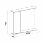 Зеркальный шкаф "Лайн-80" левый с подсветкой (ПВХ)