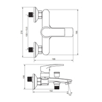 Смеситель для ванной и душа Damixa Eclipse 2.0 481000300