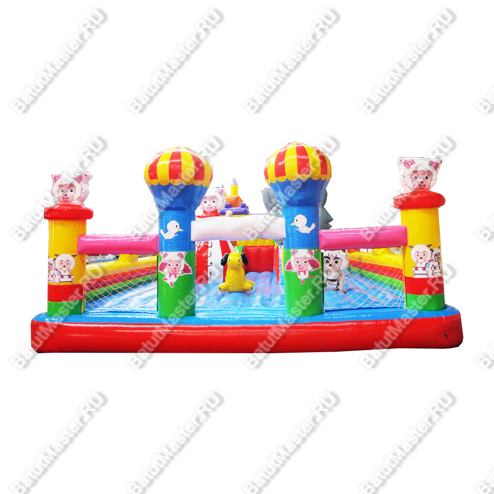Надувной батут "Барашек и друзья", 10*6*4 м