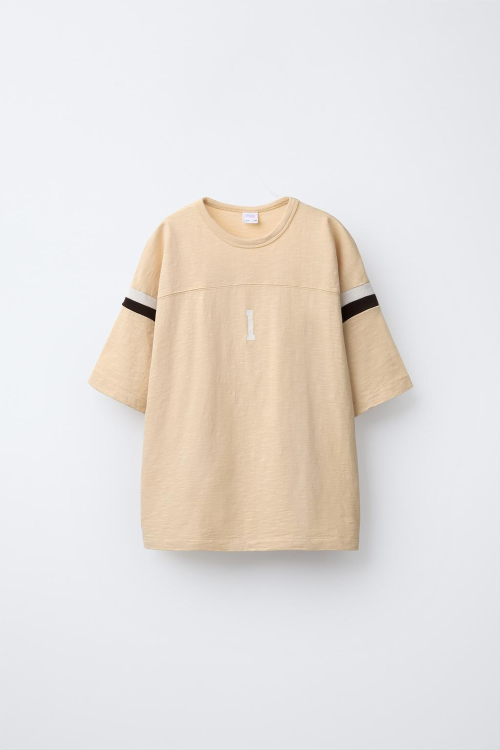 ZARA ФУТБОЛКА С НАШИВКАМИ, ЖЕЛТЫЙ