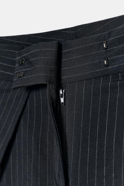 ZARA ШИРОКИЕ БРЮКИ В ПОЛОСКУ — ZW COLLECTION, ТЕМНО-СЕРЫЙ