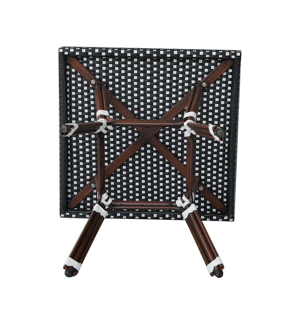 "Кабри" плетеный стол из искусственного ротанга, цвет черно-белый