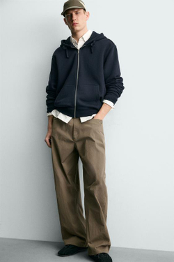 ZARA БРЮКИ CURVED FIT, ХАКИ