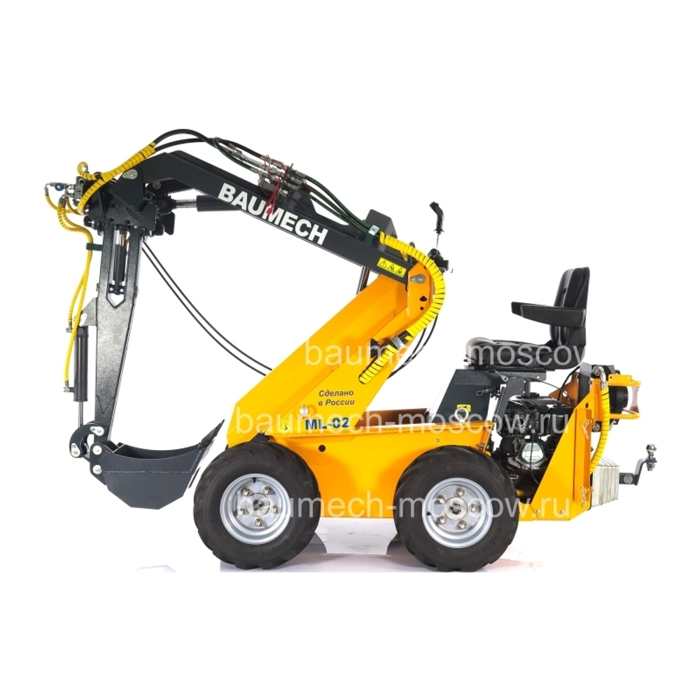 Baumech ML-02 Экскаватор лопатковый с поворотным механизмом, глубина копания 135см, ширина ковша 25см, высота выгрузки 290см