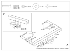 Фаркоп оцинкованный Galia V064C для Volkswagen Transporter / Caravelle / Multivan T5 2003-2015, T6 2015-(паспорт и сертификат в комплекте)(без электрики)