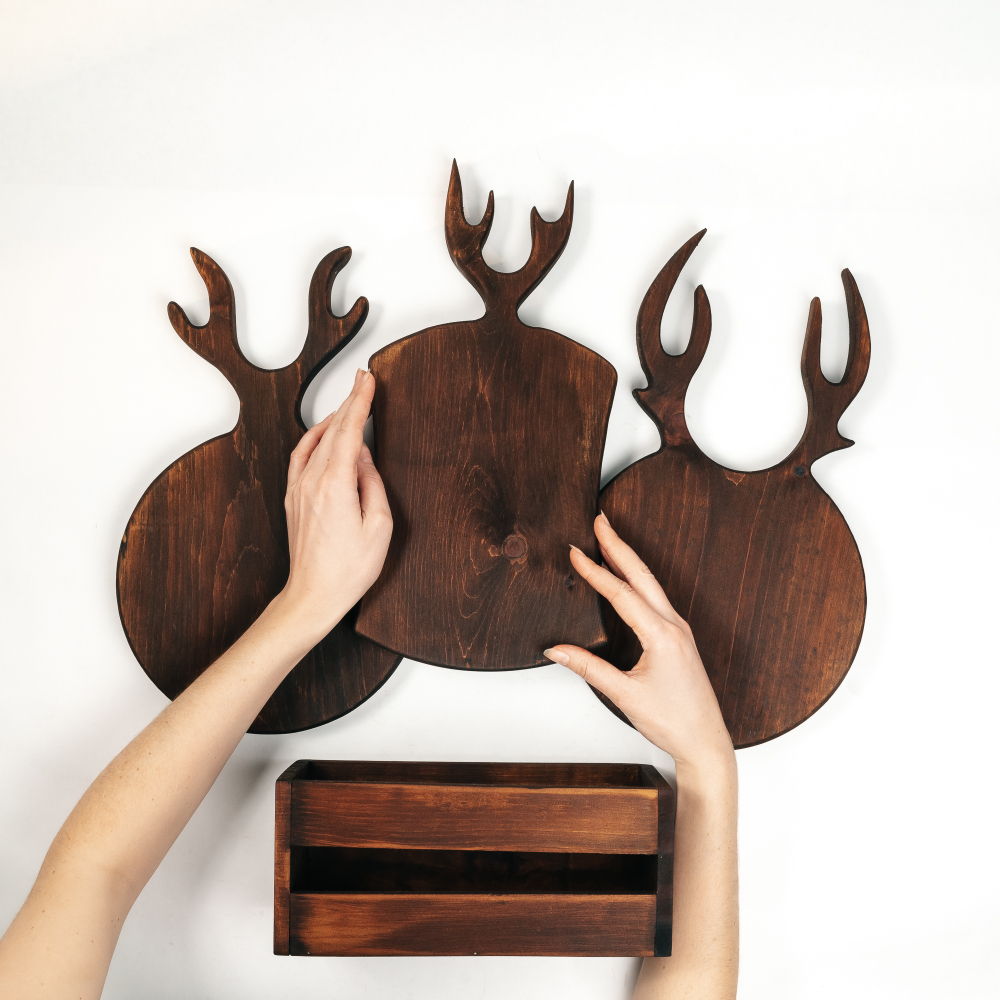 Разделочные доски из сибирского кедра 3 шт. в ящике. RDN29